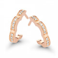 'Onyx' Women's Sterling Silver Hoop Earrings - Rose ZO-7127/RG