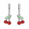 'Apple' Child Unisex's Sterling Silver Drop Earrings - Silver ZO-7149/2