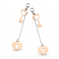 'Izabella' Women's Sterling Silver Drop Earrings - Silver/Rose ZO-7185