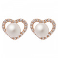 'Alberte' Women's Sterling Silver Stud Earrings - Rose ZO-7233/RG