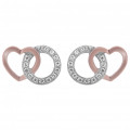 'Ely' Women's Sterling Silver Stud Earrings - Silver/Rose ZO-7286