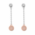 'Aurelie' Women's Sterling Silver Drop Earrings - Silver/Rose ZO-7385