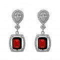 'Enora' Women's Sterling Silver Drop Earrings - Silver ZO-7426/RU