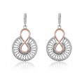 'Frida' Women's Sterling Silver Drop Earrings - Silver/Rose ZO-7437