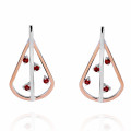 'Sacha' Women's Sterling Silver Drop Earrings - Silver/Rose ZO-7496