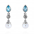 'Lylou' Women's Sterling Silver Drop Earrings - Silver ZO-7498