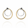 'Bastien' Women's Sterling Silver Stud Earrings - Silver/Gold ZO-7499