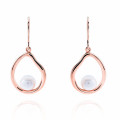 'Baptiste' Women's Sterling Silver Drop Earrings - Rose ZO-7507/RG