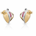 'Anet' Women's Sterling Silver Stud Earrings - Silver/Gold ZO-7520/G