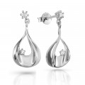 'Etoile' Women's Sterling Silver Drop Earrings - Silver ZO-7524