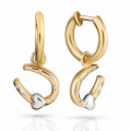 'Aurora' Women's Sterling Silver Drop Earrings - Silver/Gold ZO-7525/G