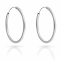 'Anita' Women's Sterling Silver Hoop Earrings - Silver ZO-7553