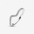 Pandora® Pandora Timeless 'Wave' Women's Sterling Silver Ring - Silver 192539C01