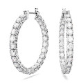 Swarovski® 'Matrix' Women's Base Metal Hoop Earrings - Silver 5647715