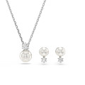 Swarovski® 'Matrix' Women's Base Metal Set: Necklace + Earrings - Silver 5689624