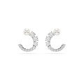 Swarovski® 'Matrix' Women's Base Metal Hoop Earrings - Silver 5692260