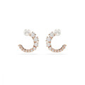 Swarovski® 'Matrix' Women's Gold Plated Metal Hoop Earrings - Rose 5692264