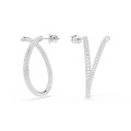 Swarovski® 'Dextera' Women's Base Metal Hoop Earrings - Silver 5695939